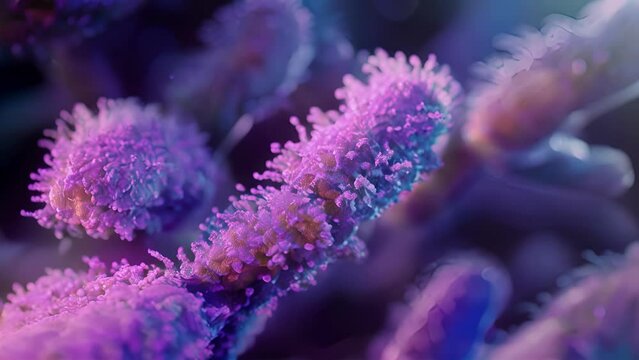 Detailed view of a chromosomes kinetochore a protein complex that helps attach the chromosome to the spindle fibers during cell division.