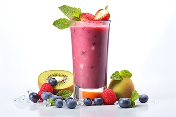 Refreshing Berry Smoothie with Fresh Tropical Fruits