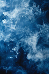 Obraz premium Abstract image of blue smoke swirling in a mysterious and ethereal pattern, set against a dark background.