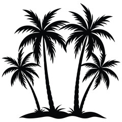 Palm tree silhouette vector icon