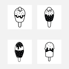 Realistic ice-cream vector logo illustration