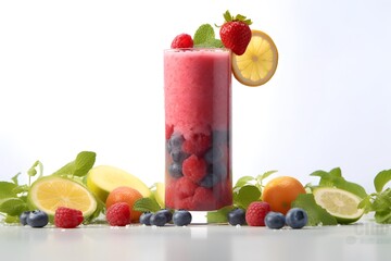 Refreshing Berry Smoothie with Fresh Tropical Fruits