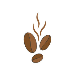 Coffee beans icon. Brown vector design. Aromatic roasted seeds. Simple sketch style.