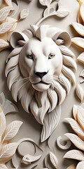 Beautiful animal 3d relief wallpaper Mural wallpaper