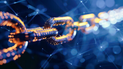 Blockchain-based finance. A chain created from computer connections