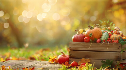 Fresh vegetables in a box on a table, showcasing health and farm freshness