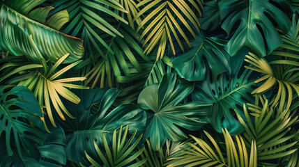 Naklejka premium Boho style background with palm leaves. Background with palm leaves and space for text