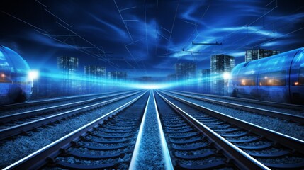 Naklejka premium Railway innovation integrating traffic network with advanced technology for efficient transportation