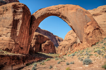 Behind and Side View of Rainbow Bridge, Rainbow Bridge National Monument, Lake Powell, Utah