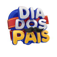 Selo 3D dia dos pais em portugu&ecirc;s