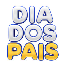 Selo 3D dia dos pais em portugu&ecirc;s