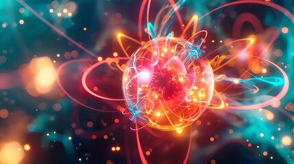Visual resource Nuclear Physics illustrating the process of nuclear fission and fusion with diagrams showing the structure of the nucleus chain reactions and applications in nuclear power and weapons