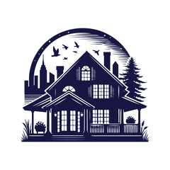 house silhouette Clip art isolated vector illustration
