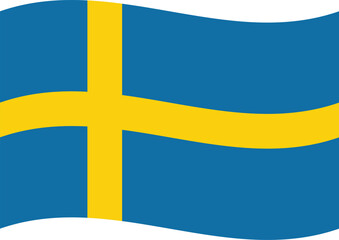 Waving Sweden flag . National flag of Sweden . Vector illustration