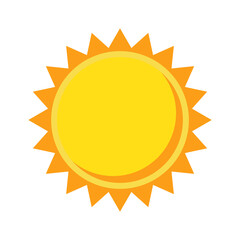 Sun icon in flat style, simple yellow sun.