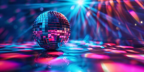 Vibrant Nightclub Party Atmosphere with Disco Ball