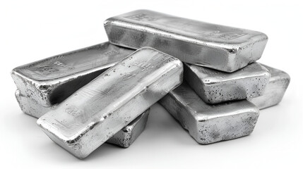 Stacks of pure silver bar background
