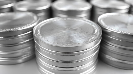 Stacks of silver coin