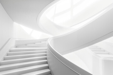 Obraz premium Stairway, Architectural Minimal, Gradient light play, Vertical panorama