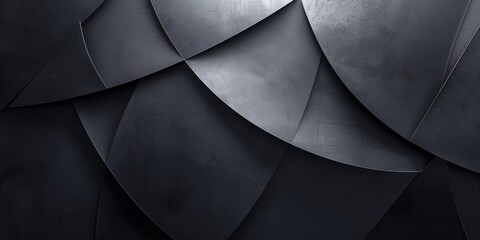 Luxurious geometric art, sleek dark and metallic panels with sharp edges, sophisticated minimalist design