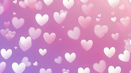 Dreamy Pink and Blue Hearts Floating in Light