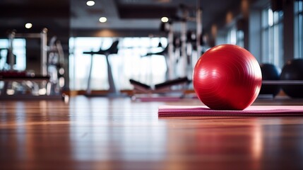 Diverse range of sports equipment and fitness balls showcased in a fully equipped gym