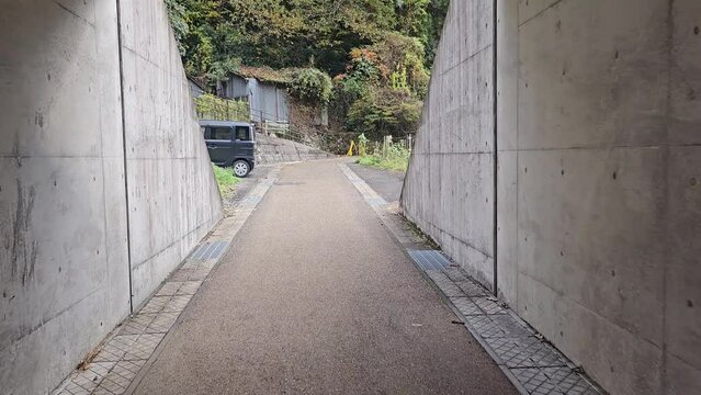 Tunnel way to Sakurataki fall, Oita Fukuoka Japan.
