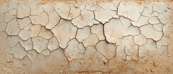 Cracked dry earth texture.  A close up shot of parched earth.  Drought and aridity.