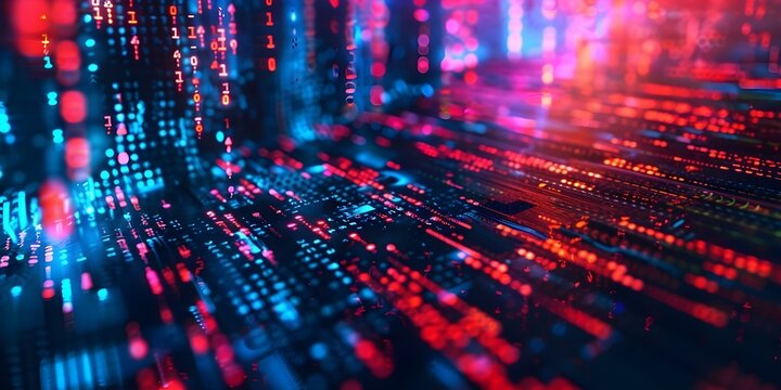 Digital glitch background with corrupted code and computer virus effect abstract 3D rendering. Concept Digital Art, Glitch Effects, Corrupted Code, 3D Rendering, Computer Virus