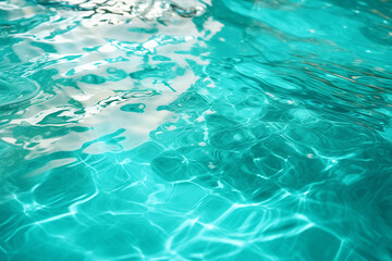 Obraz premium Abstract beautiful turquoise water surface in a swimming pool, water ripples, turquoise or blue water wave for background and abstraction