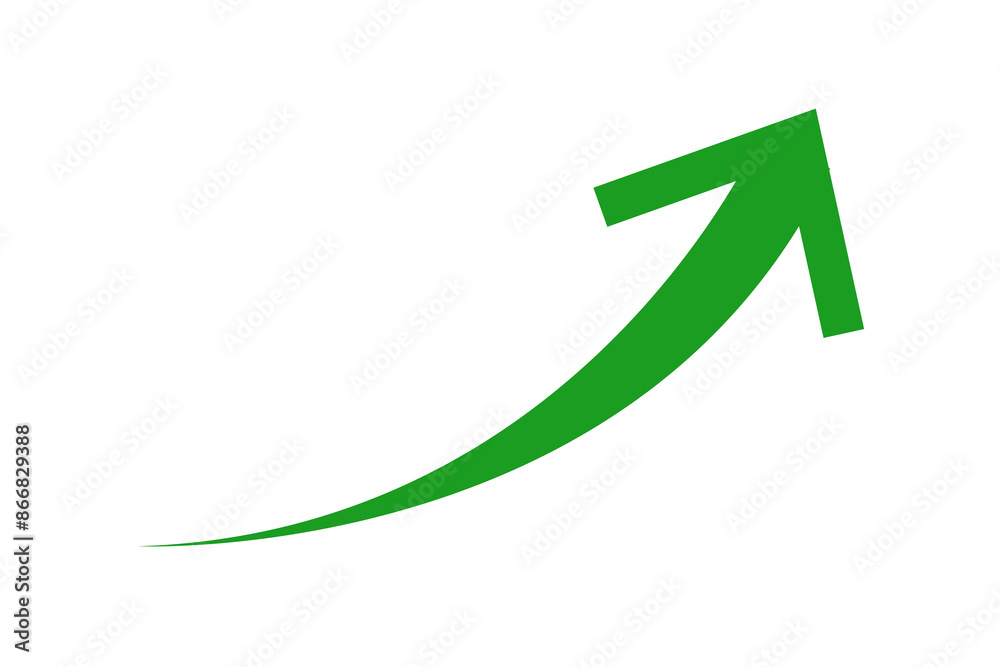 Wall mural green curve arrow graph chart png file