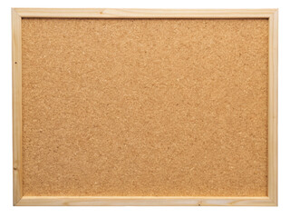 Rectangular Cork Bulletin Board With Wooden Frame. The Board Is Displayed Against A White Background, Ideal For Organizing Notes And Memos. Isolated on transparent background, png.