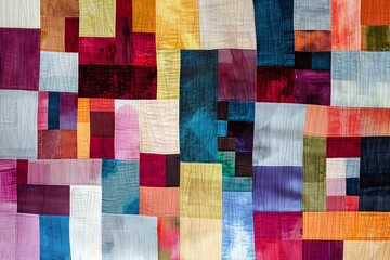 A color-blocked abstract of a patchwork quilt