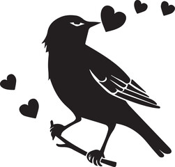 birds on tree Silhouette Vector Art Illustration 