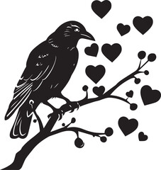 birds on tree Silhouette Vector Art Illustration 