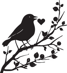 birds on tree Silhouette Vector Art Illustration 