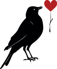 Silhouette Vector birds on tree 