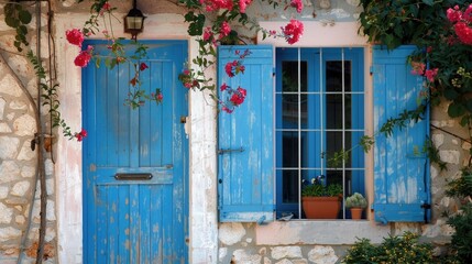 Fototapeta premium Homes doors and windows from the Mediterranean region