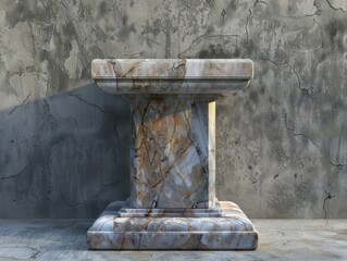 Empty pedestal stone mockup product display