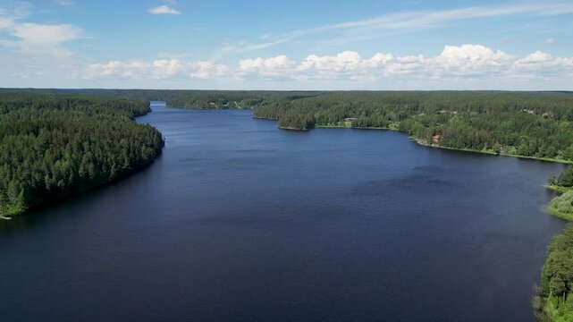 Aerial view of Nuuksio National Park, Finland on the summer