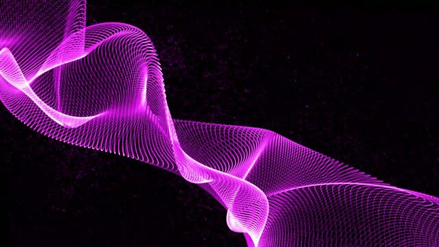 Abstract mir purple wave isolated on the black background.