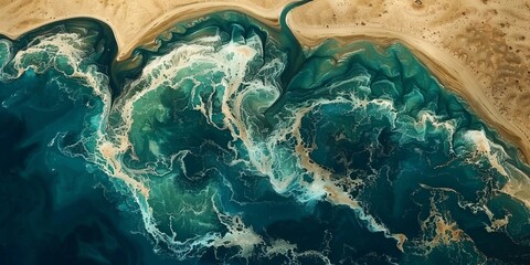 Swirling Blue Ocean Textures from Above