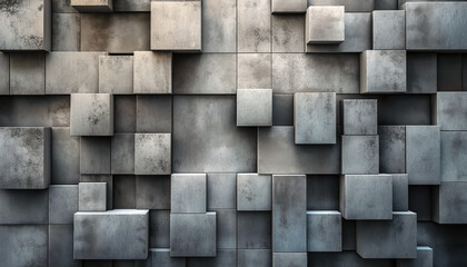 Abstract Concrete Block Wall Texture