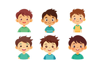 happy smiling child vector set Flamingo