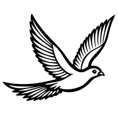 A white dove flying logo icon vector illustration.