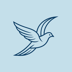 A dove of peace sign logo icon vector illustration.