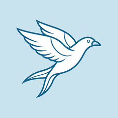 Fototapeta premium A dove of peace vector LOGO ICON vector illustration.