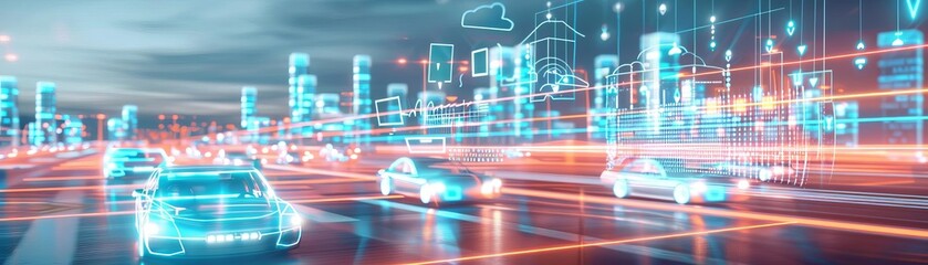 Fototapeta premium A digital parking management dashboard displaying realtime parking data and analytics for efficient space allocation, ultradetailed, photorealistic