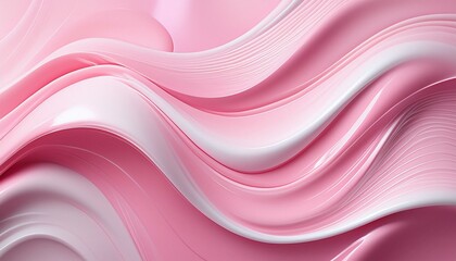 Obraz premium Moisturizer waves on a pastel pink background, creating a smooth, glossy, and fresh aesthetic.