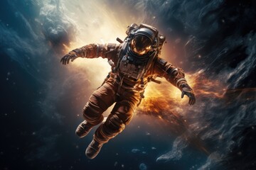 Fototapeta premium Astronaut in outer space. astronaut in space.